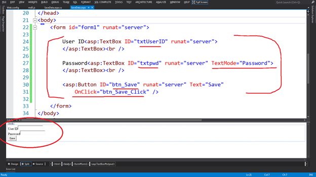 Design View of WebForm